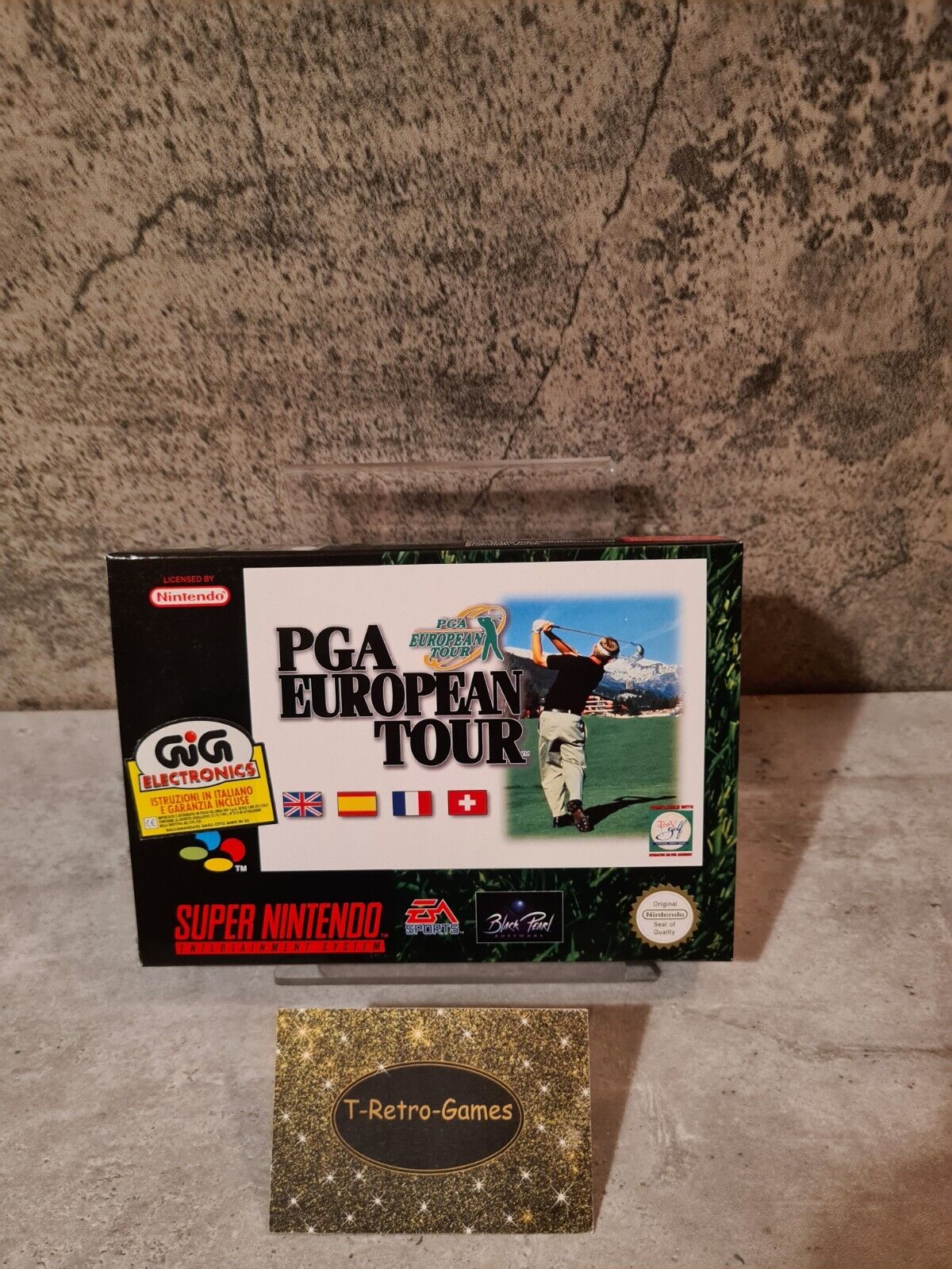 SNES Super Nintendo PGA European Tour New Old Stock Neu unbenutzt EUR - T-Retro-Games