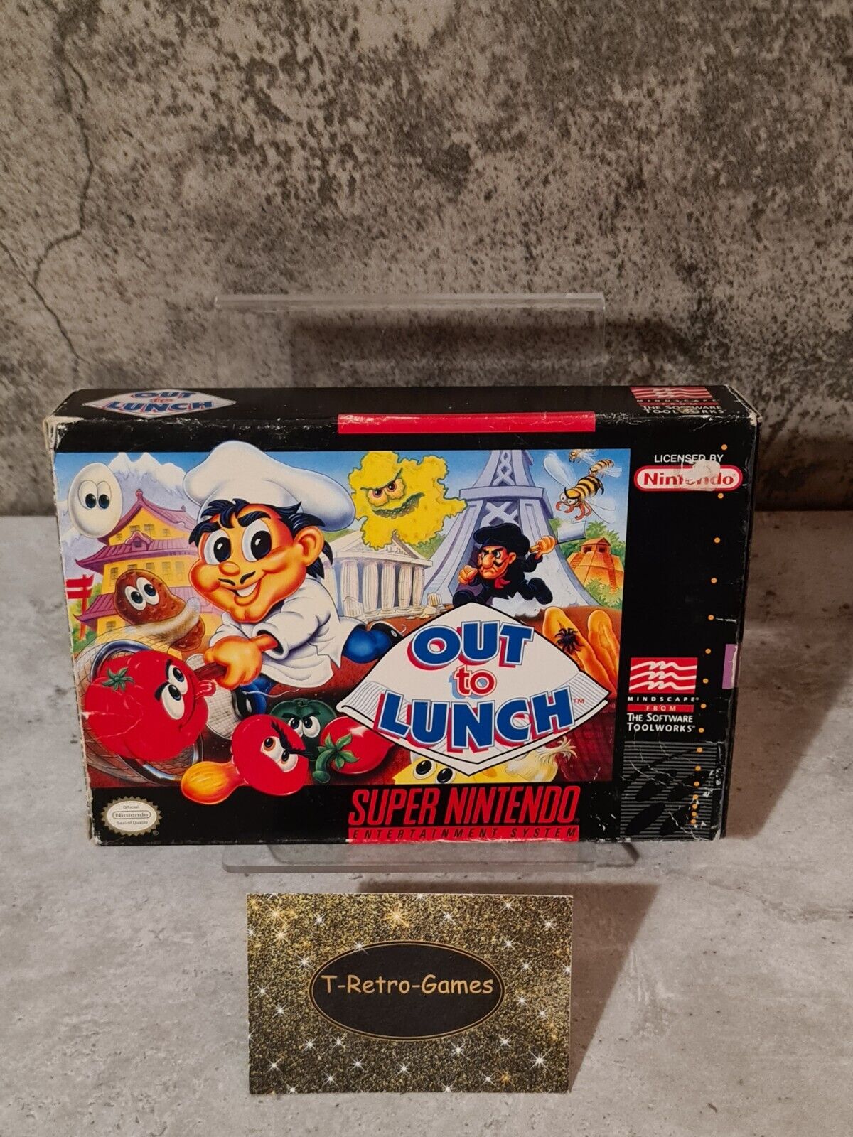 SNES Super Nintendo Out to Lunch mit OVP und Anleitung NTSC-USA - T-Retro-Games