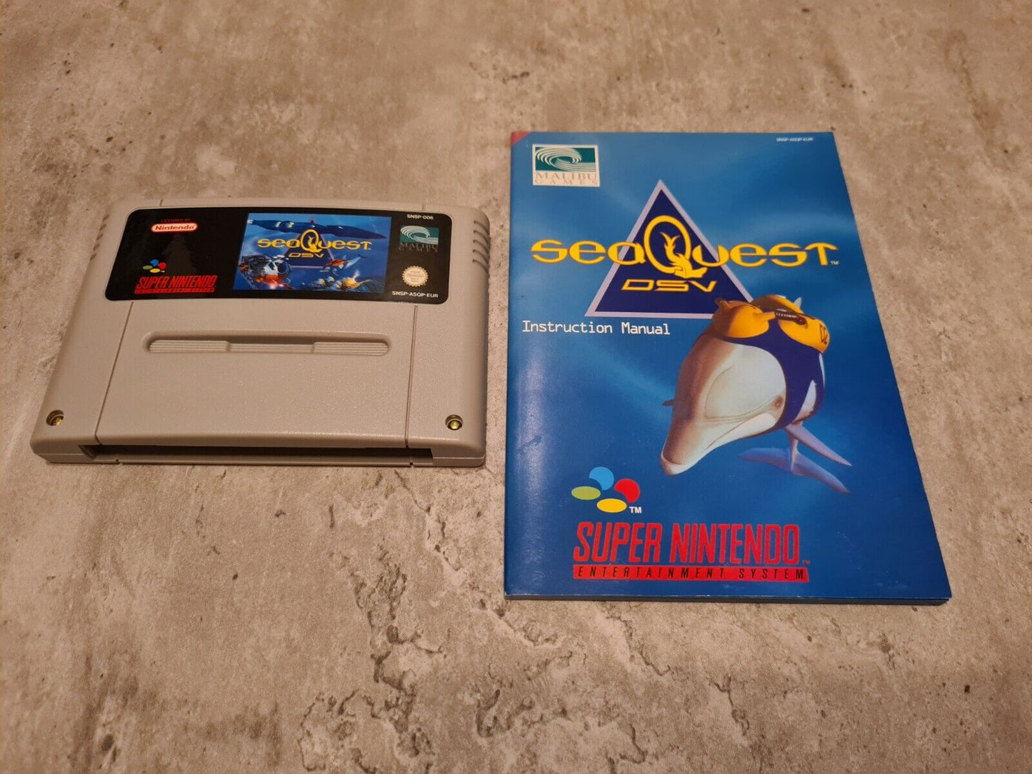 SNES Super Nintendo Sea Quest DSV mit OVP und Anleitung + Poster EUR - T-Retro-Games