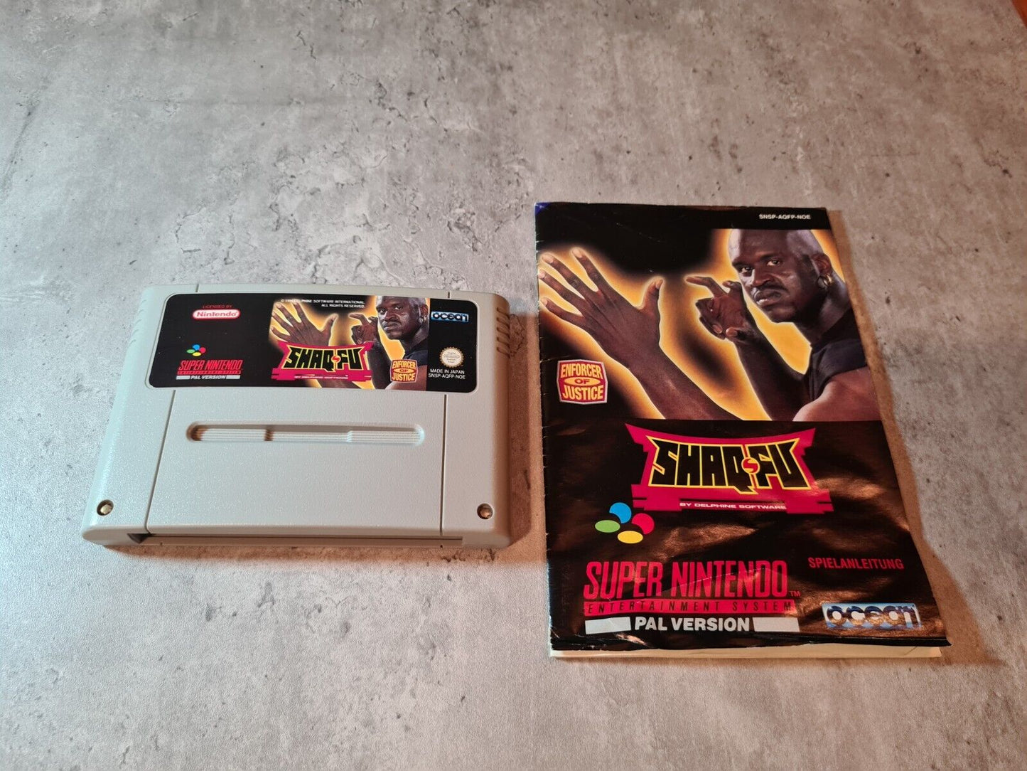 SNES Super Nintendo Shaq-Fu mit OVP und Anleitung NOE - T-Retro-Games