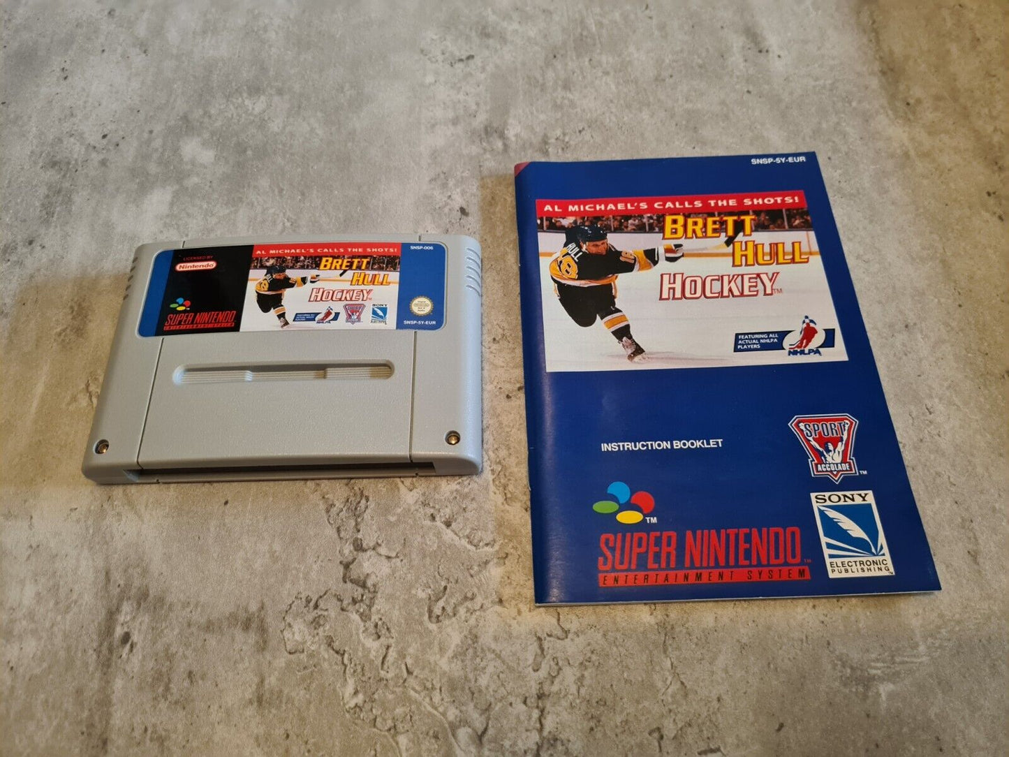 SNES Super Nintendo Brett Hull Hockey mit OVP und Anleitung EUR - T-Retro-Games