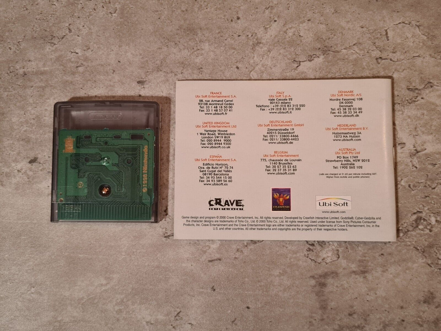 Game Boy Color Godzilla The Series Monster Wars mit OVP und Anleitung EUR - T-Retro-Games