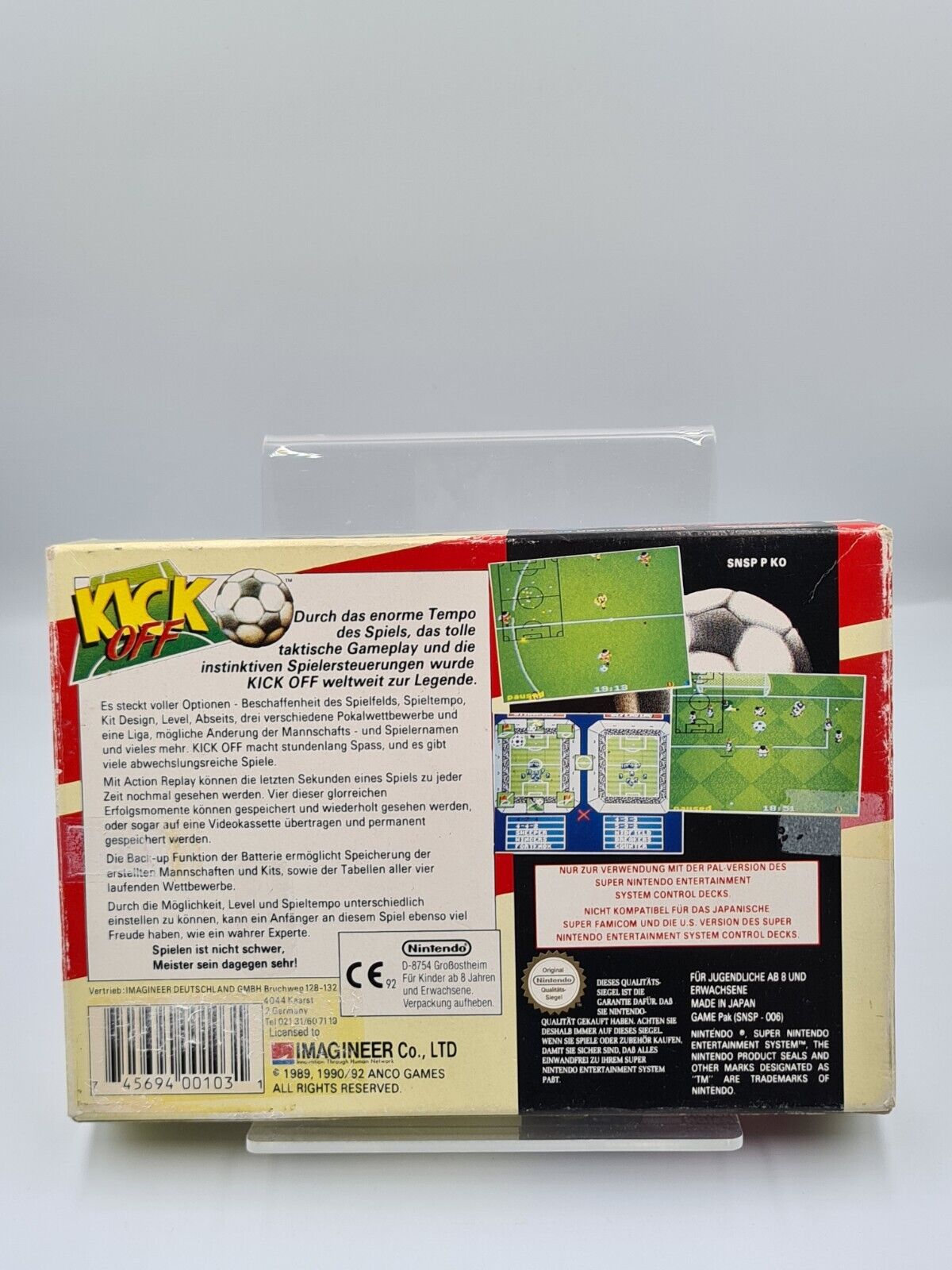SNES Super Nintendo Kick Off mit OVP und Anleitung NOE - T-Retro-Games