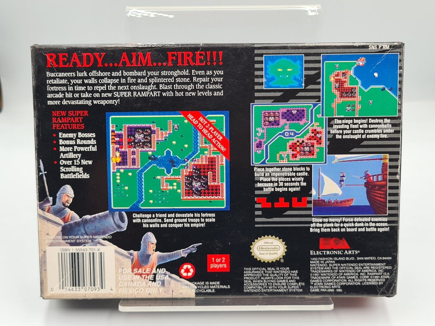 SNES Super Nintendo Rampart mit OVP und Anleitung NTSC-USA - T-Retro-Games