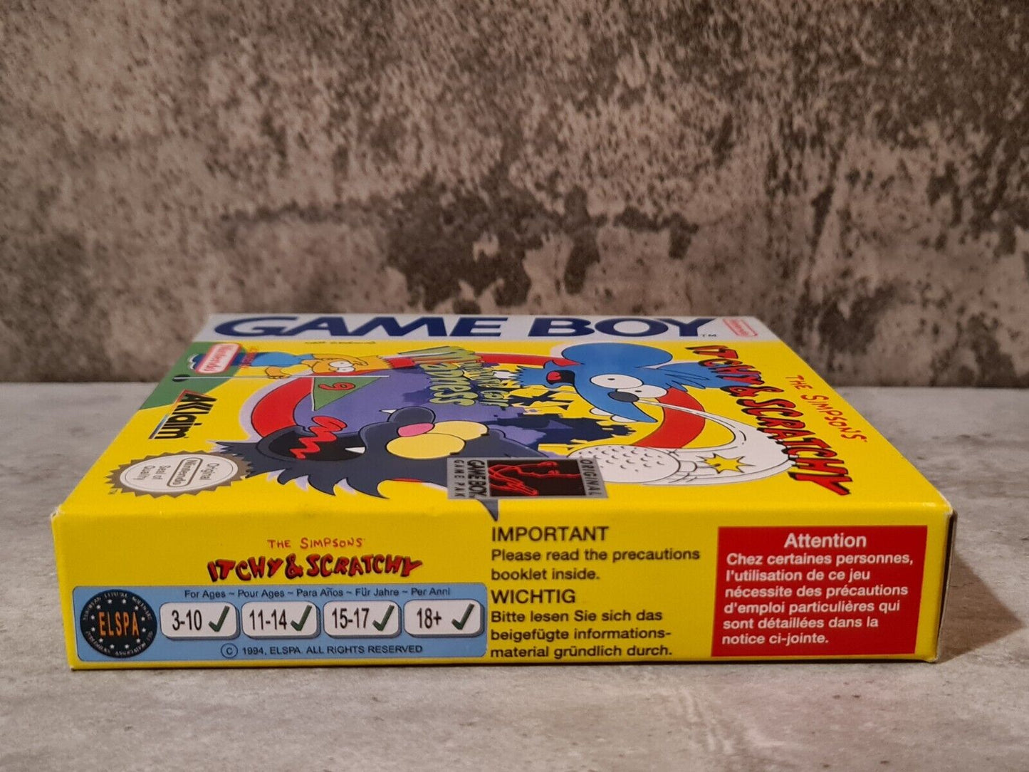 Game Boy Classic Spiel The Simpsons Itchy & Scratchy mit OVP und Anleitung EUR