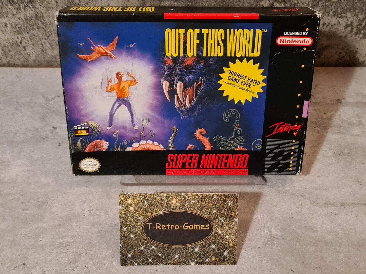 SNES Super Nintendo Out Of This World mit OVP und Anleitung NTSC-USA - T-Retro-Games