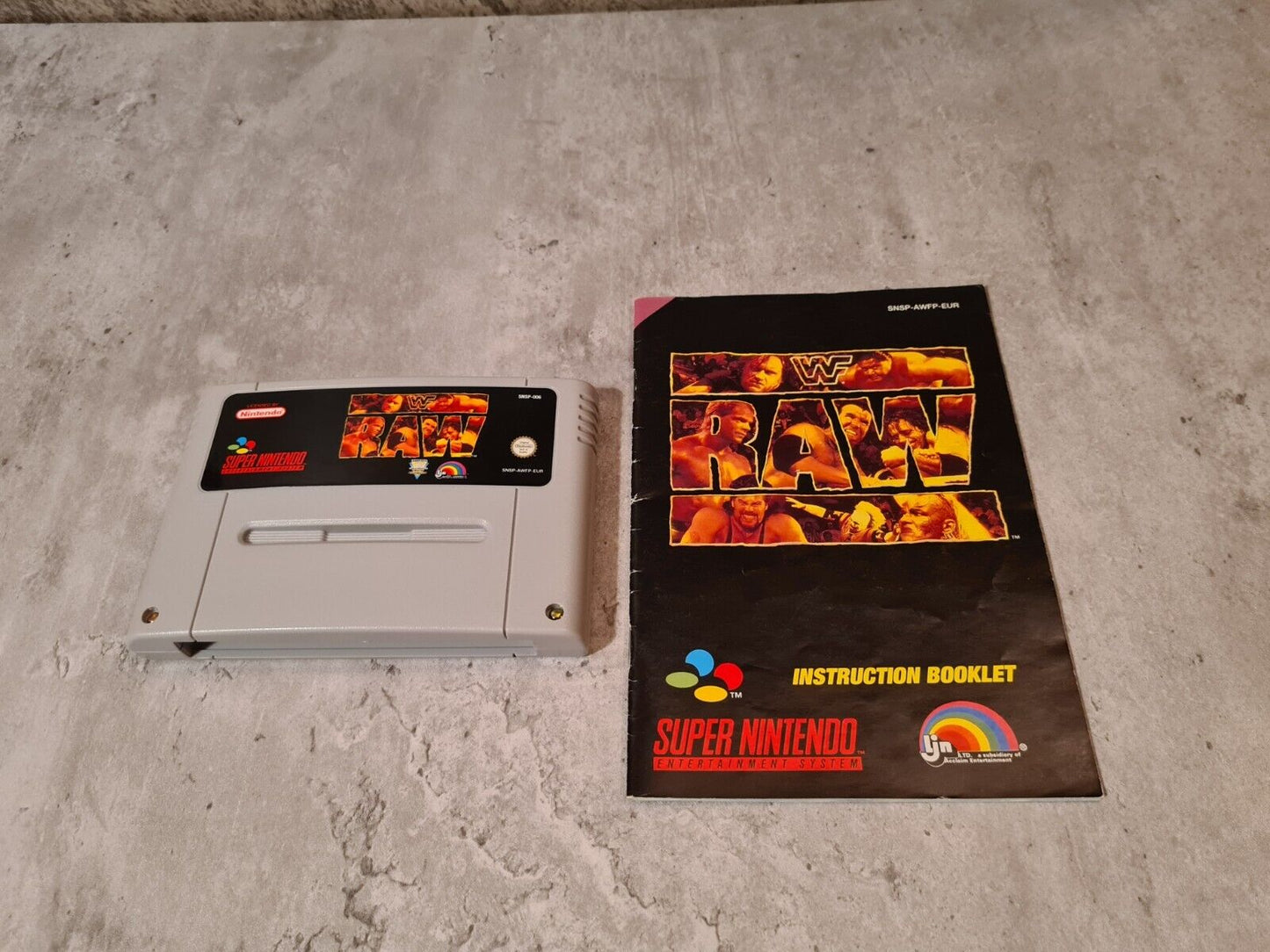 SNES Super Nintendo WWF Raw mit OVP und Anleitung EUR - T-Retro-Games