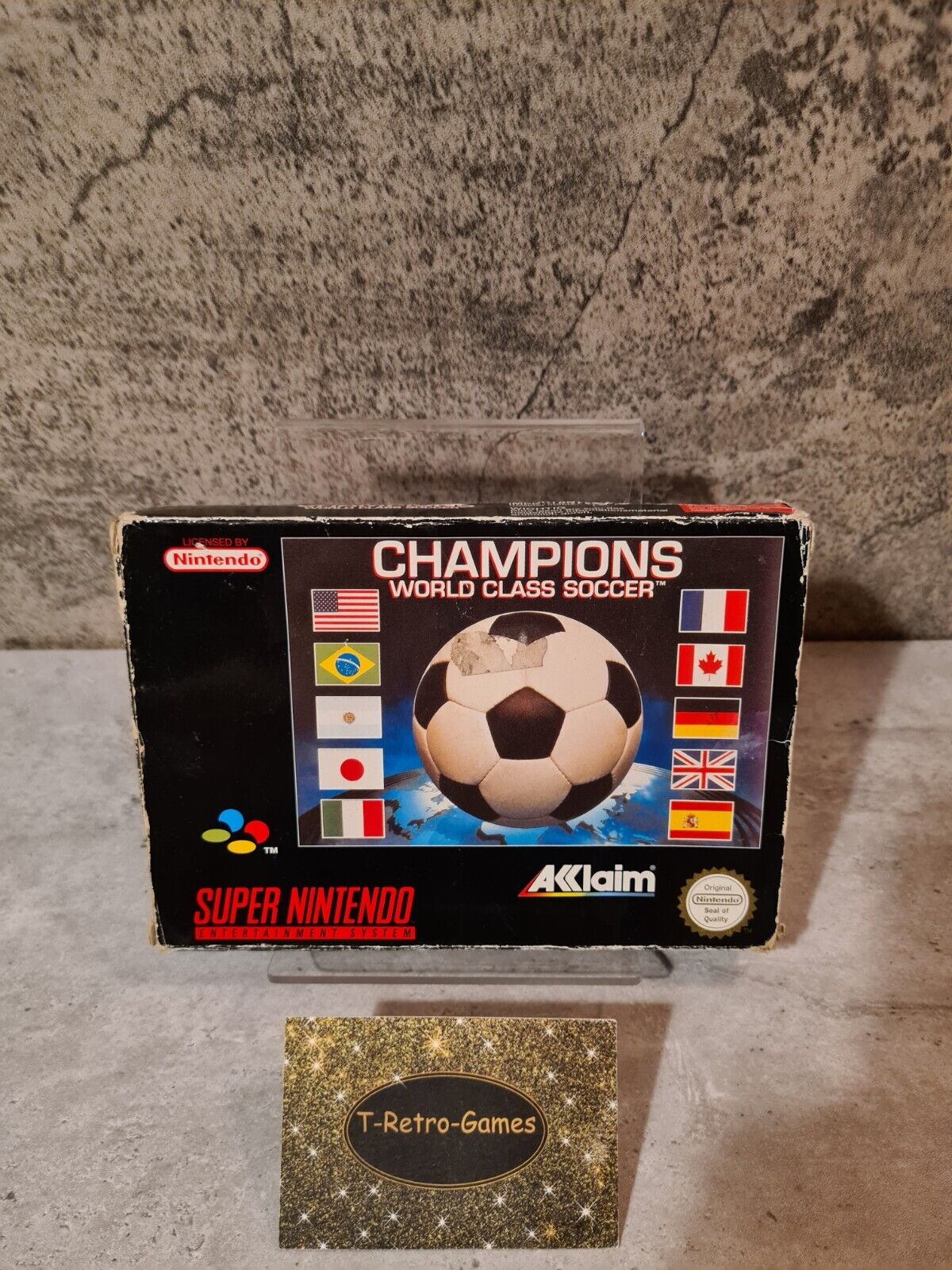 SNES Super Nintendo Champions World Class Soccer mit OVP und Anleitung EUR - T-Retro-Games