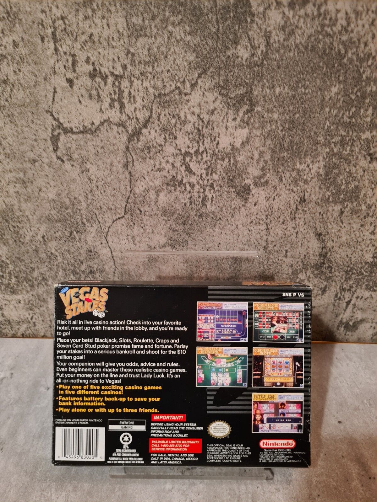 SNES Super Nintendo Vegas Stakes mit OVP und Anleitung NTSC USA - T-Retro-Games