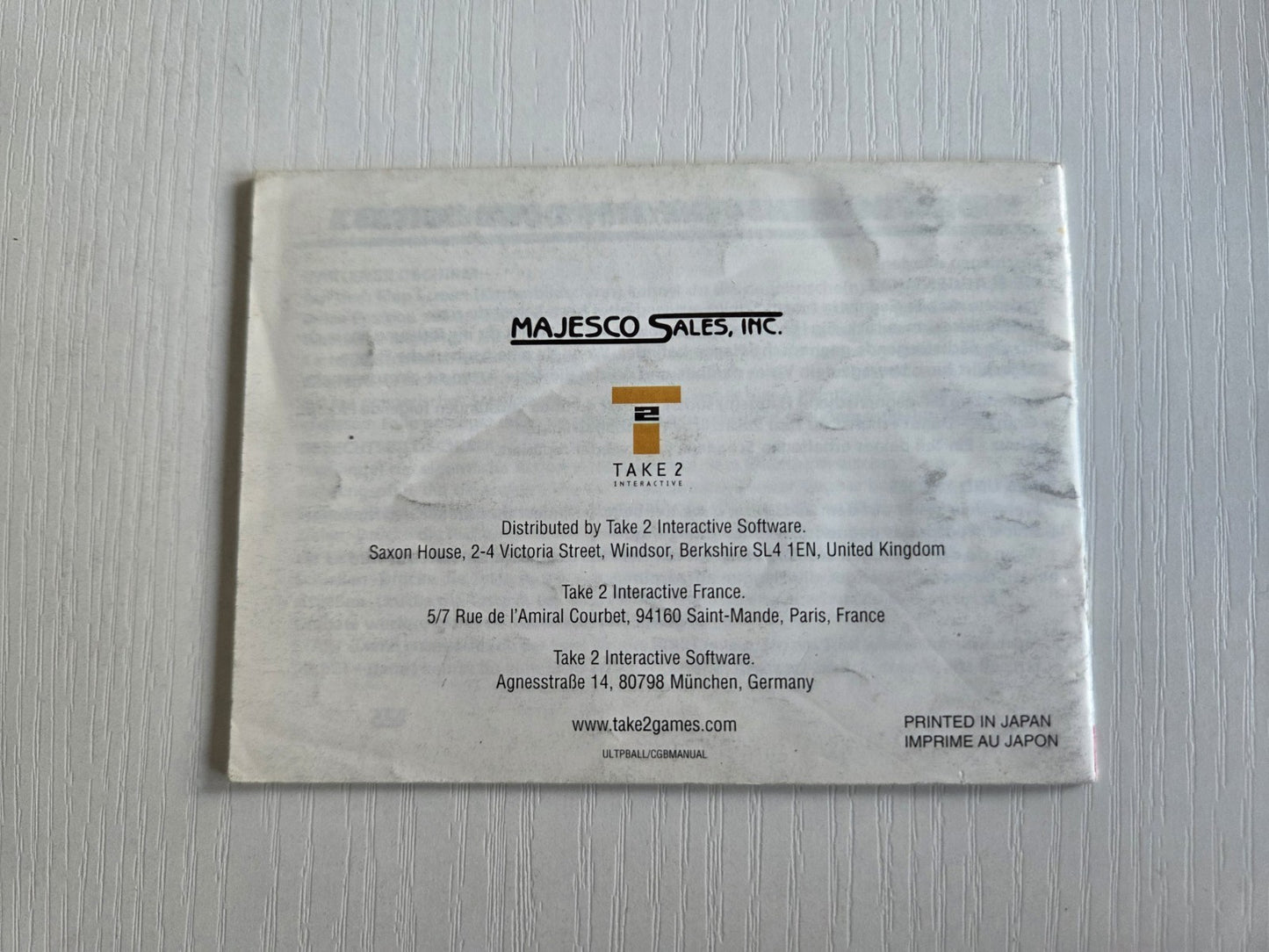 Nintendo Game Boy Color Spielanleitung Ultimate Paintball EUR