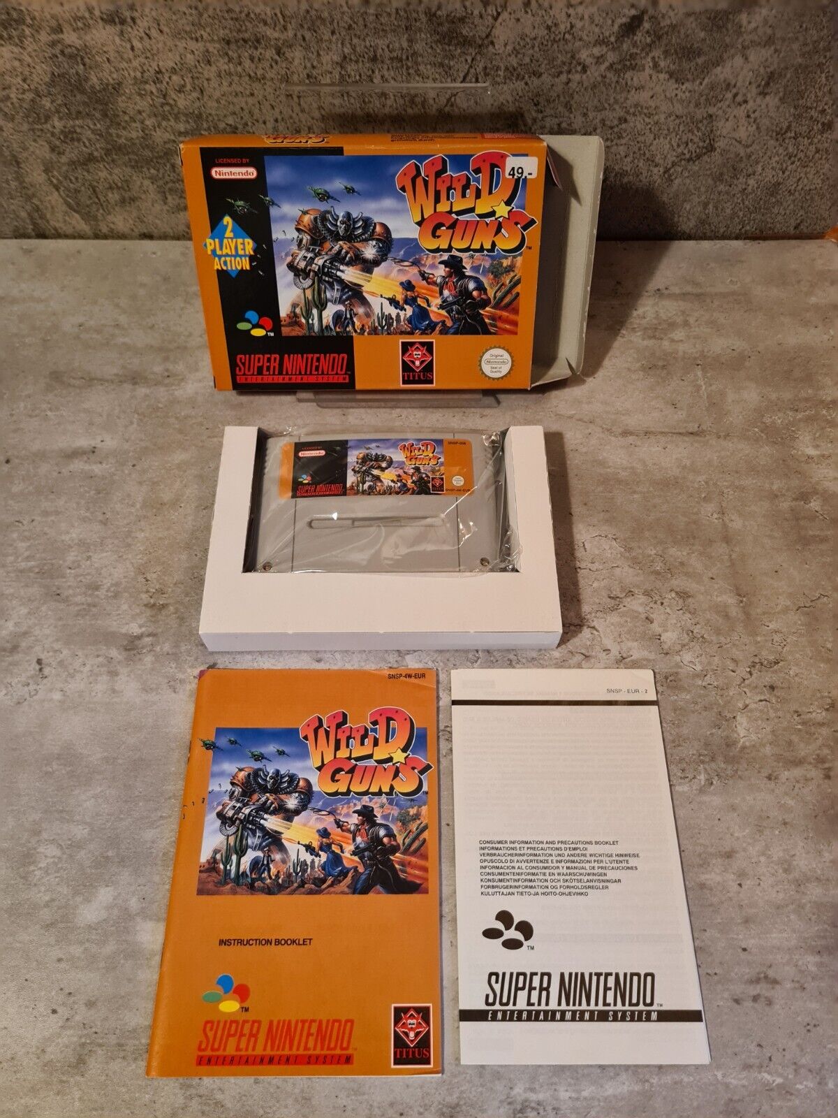 SNES Super Nintendo Wild Guns mit OVP und Anleitung EUR