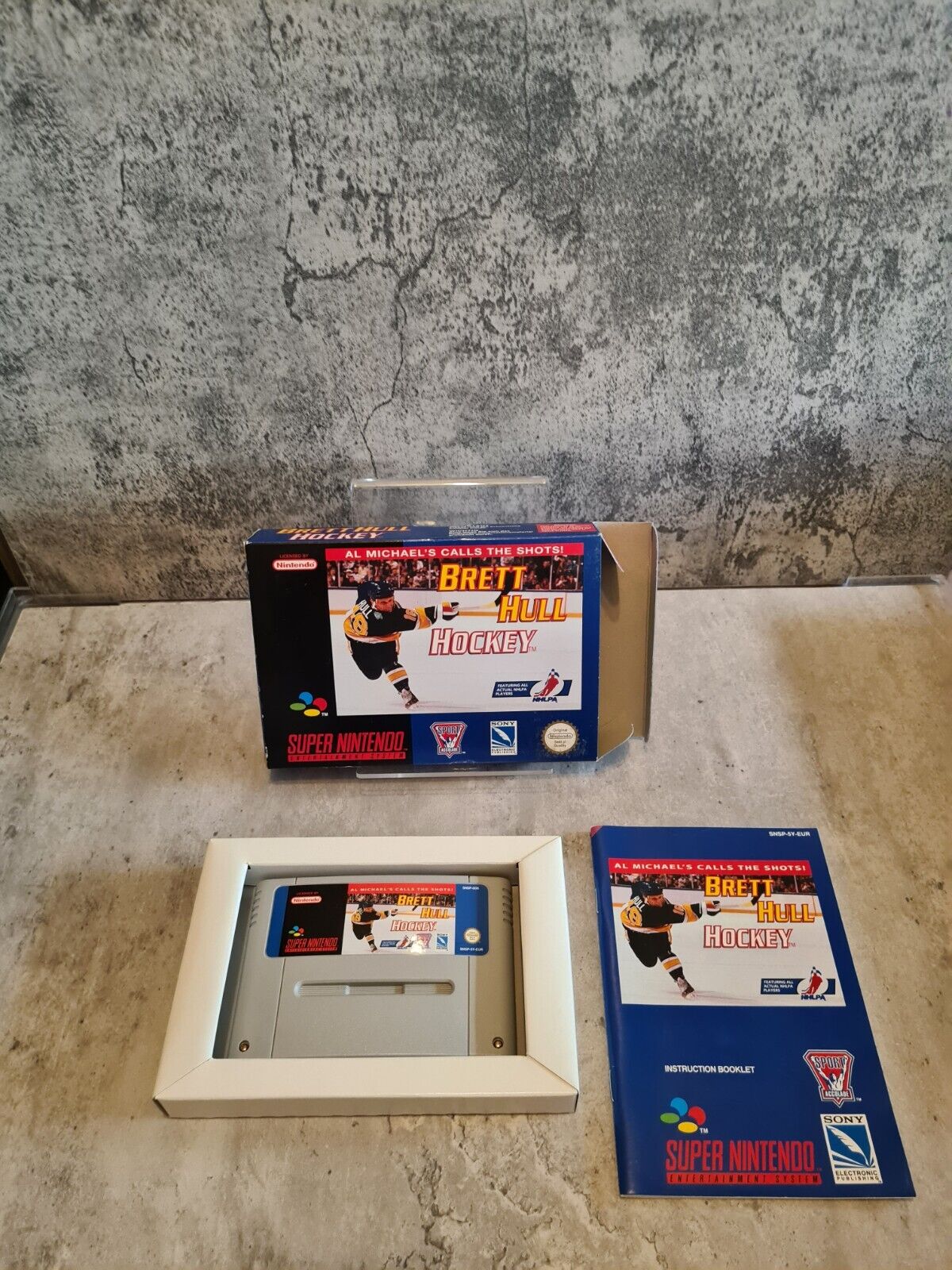 SNES Super Nintendo Brett Hull Hockey mit OVP und Anleitung EUR - T-Retro-Games