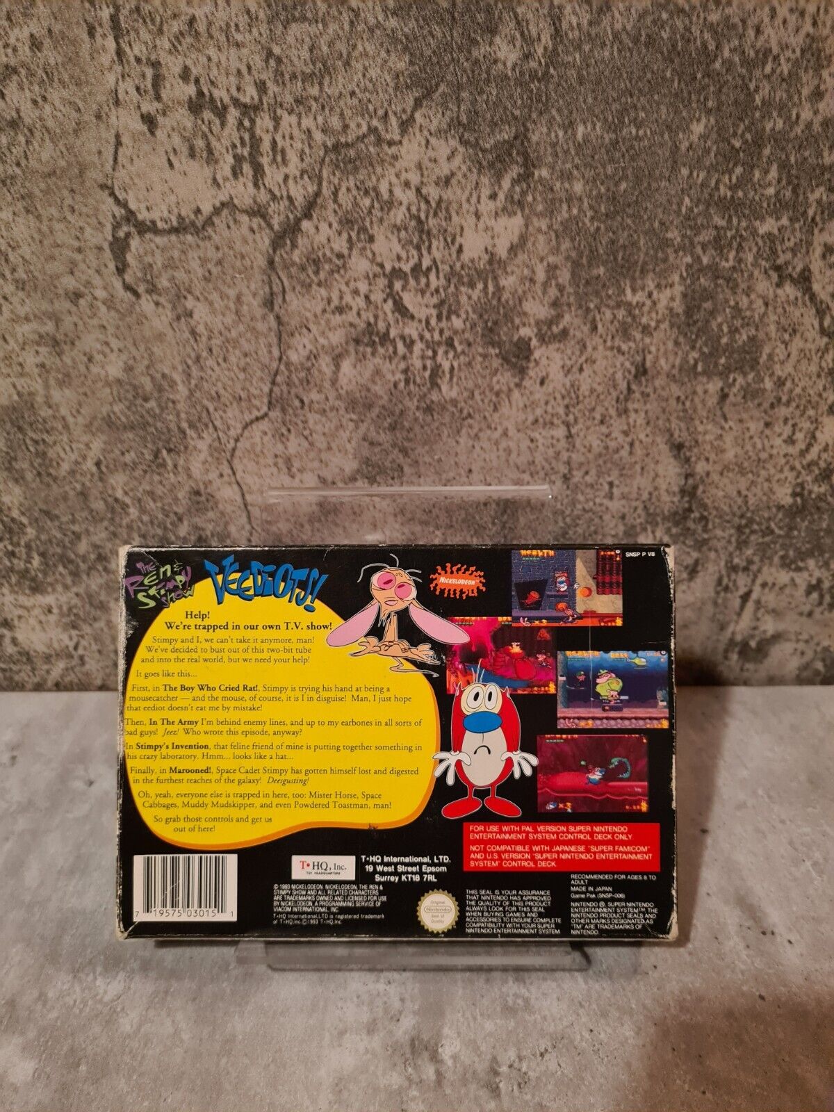 SNES Super Nintendo The Ren & Stimpy Show Veediots! mit OVP und Anleitung UKV - T-Retro-Games
