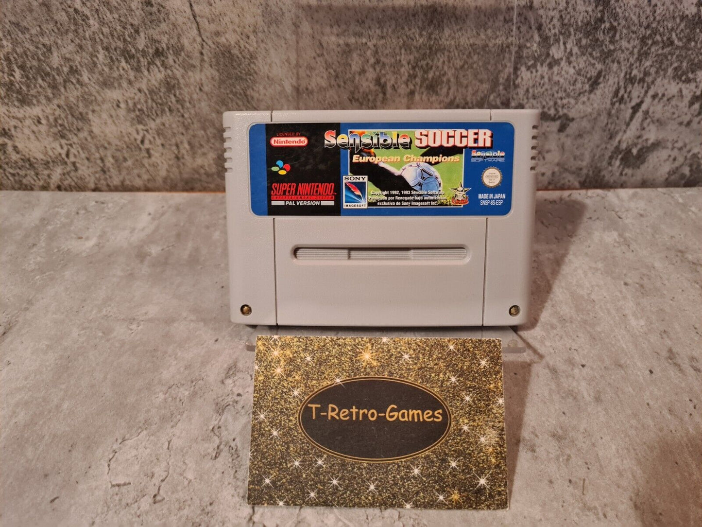SNES Super Nintendo Sensible Soccer European Champions Modul ESP - T-Retro-Games