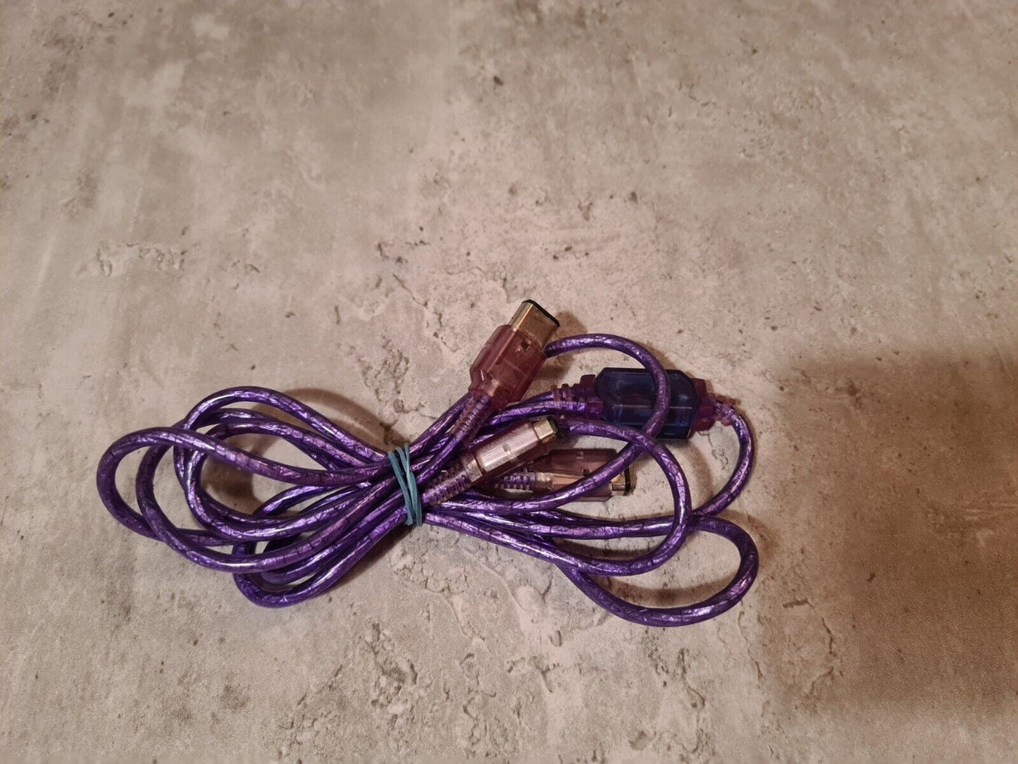 Nintendo Game Boy Classic PowerLink ClearPurple Cable Kabel - T-Retro-Games