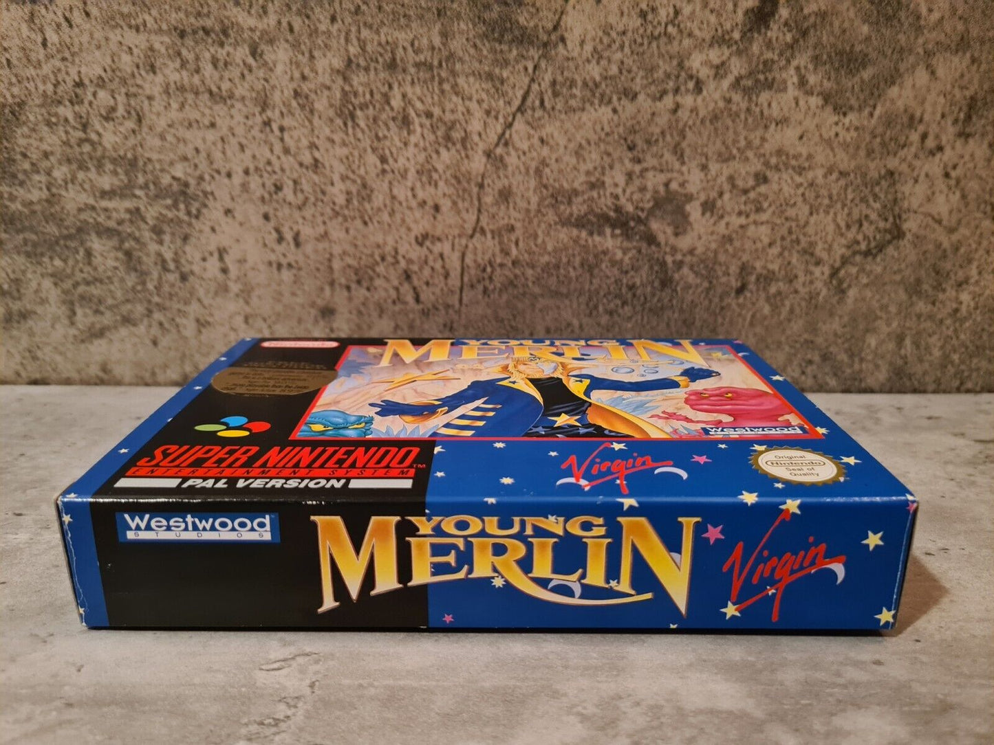 SNES Super Nintendo Young Merlin mit OVP und Anleitung + Players Guide UKV - T-Retro-Games