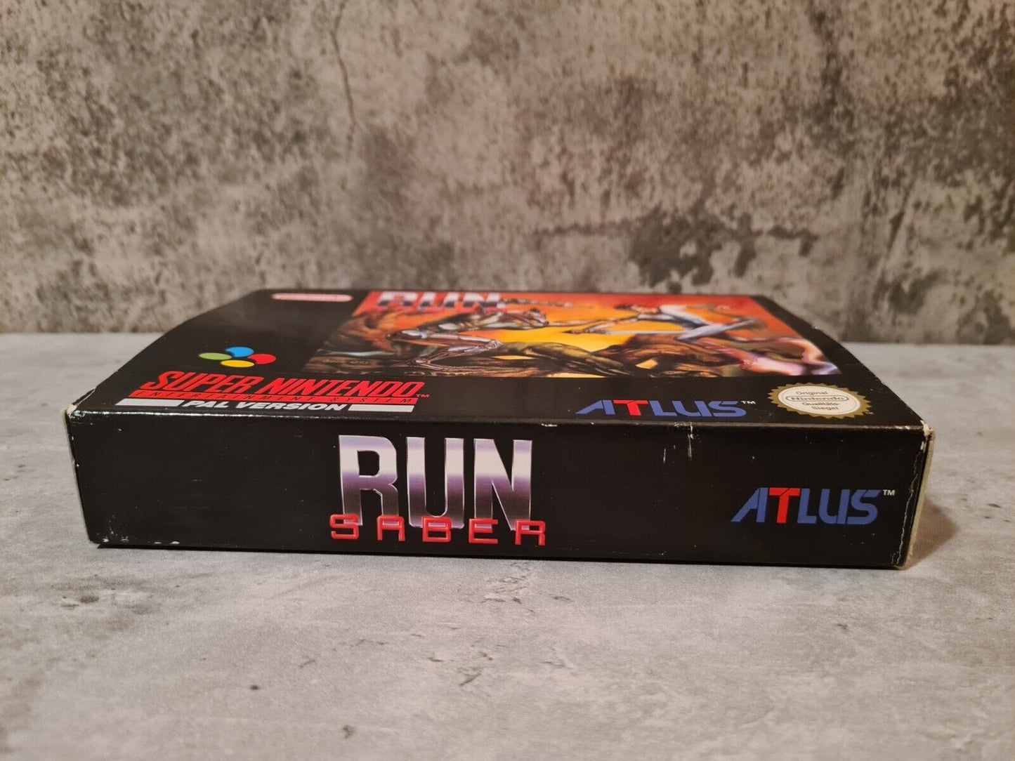 SNES Super Nintendo Run Saber mit OVP und Anleitung NOE - T-Retro-Games