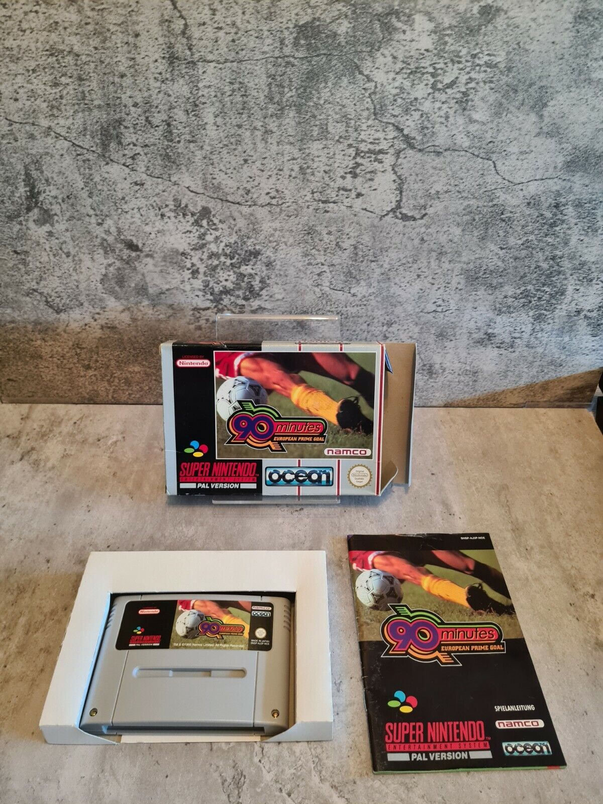 SNES Super Nintendo 90 Minutes European Prime Goal mit OVP und Anleitung NOE - T-Retro-Games