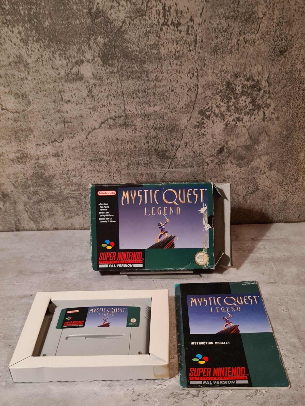 SNES Super Nintendo Mystic Quest Legend mit OVP und Anleitung UKV - T-Retro-Games
