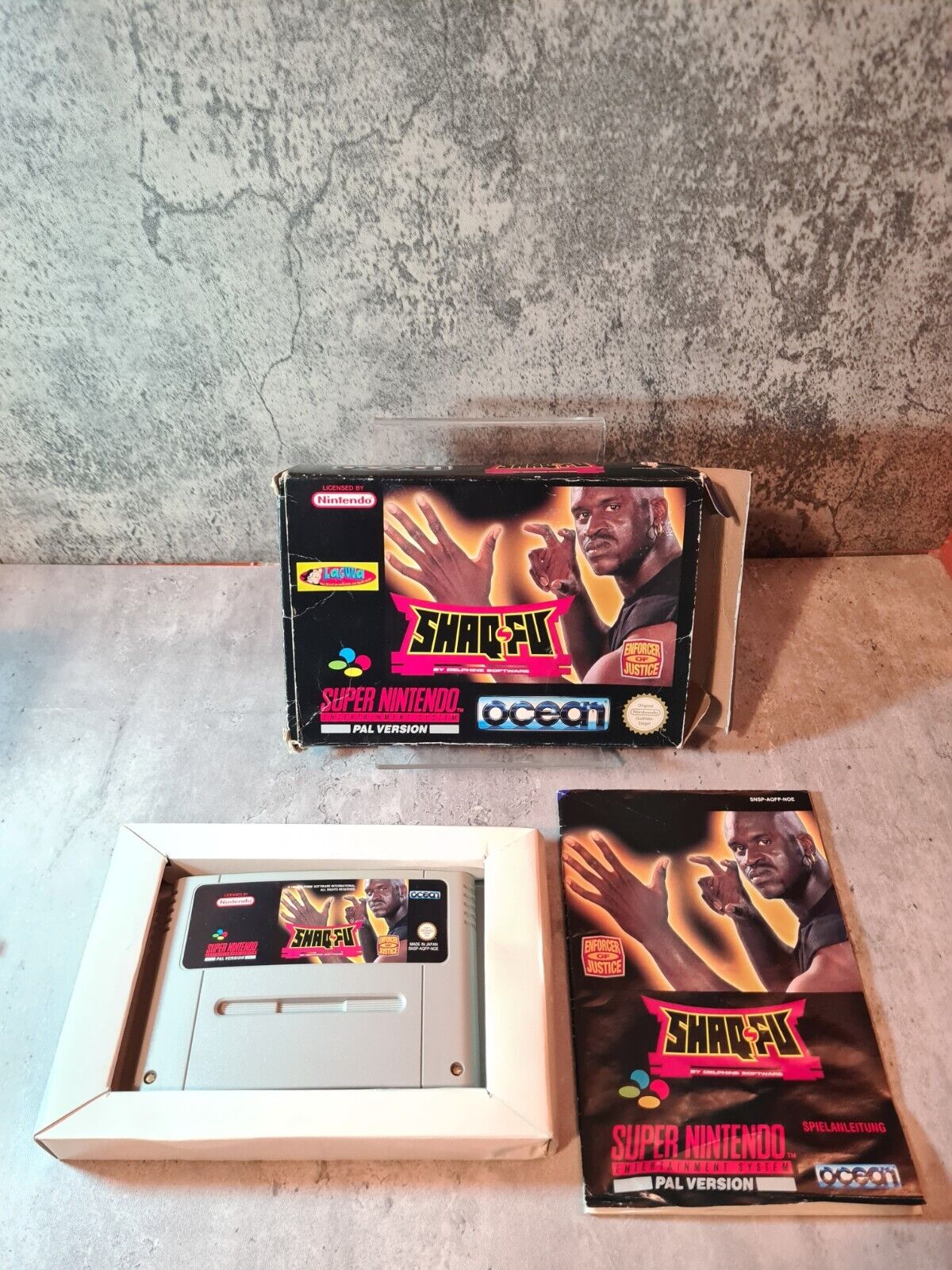 SNES Super Nintendo Shaq-Fu mit OVP und Anleitung NOE - T-Retro-Games