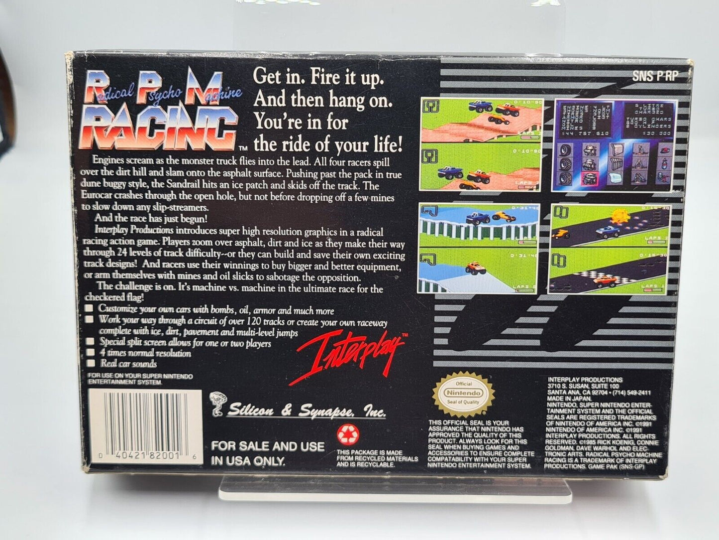 SNES Super Nintendo Radical Psycho Machine Racing mit OVP und Anleitung NTSC-USA - T-Retro-Games