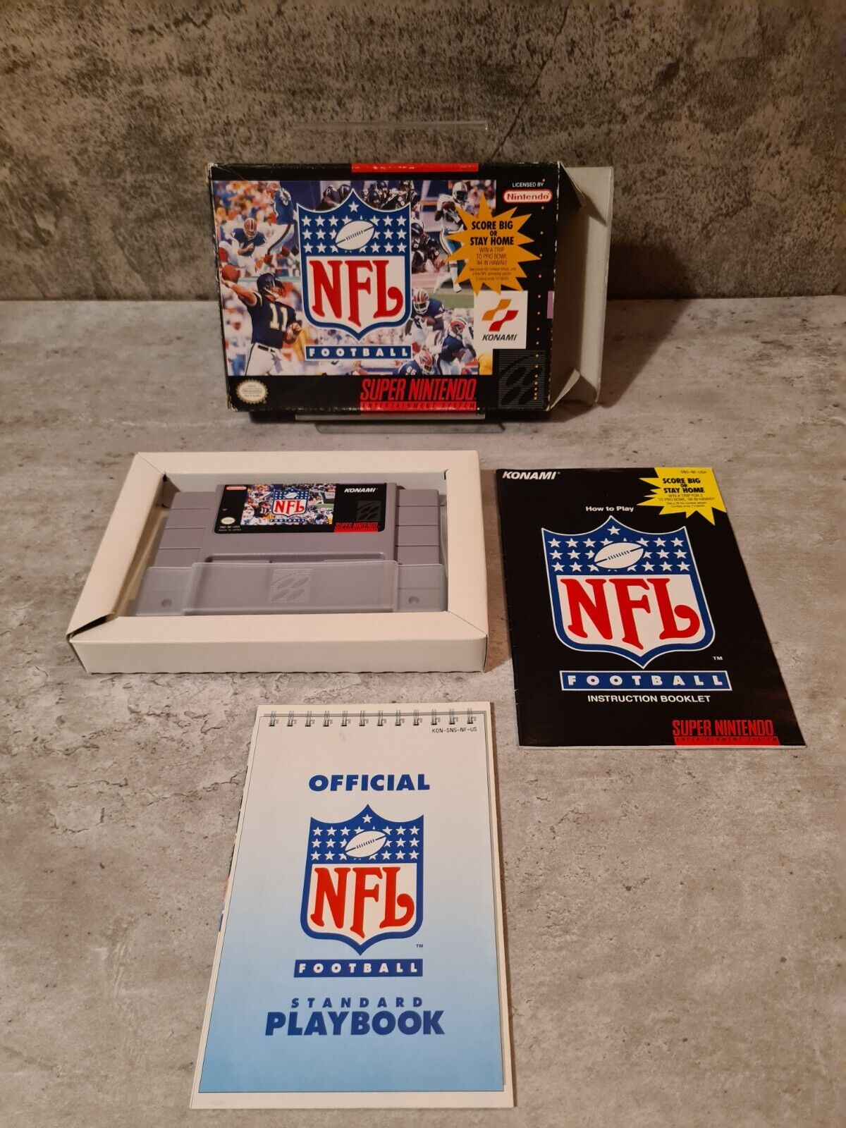SNES Super Nintendo NFL Football mit OVP und Anleitung + Playbook NTSC USA - T-Retro-Games