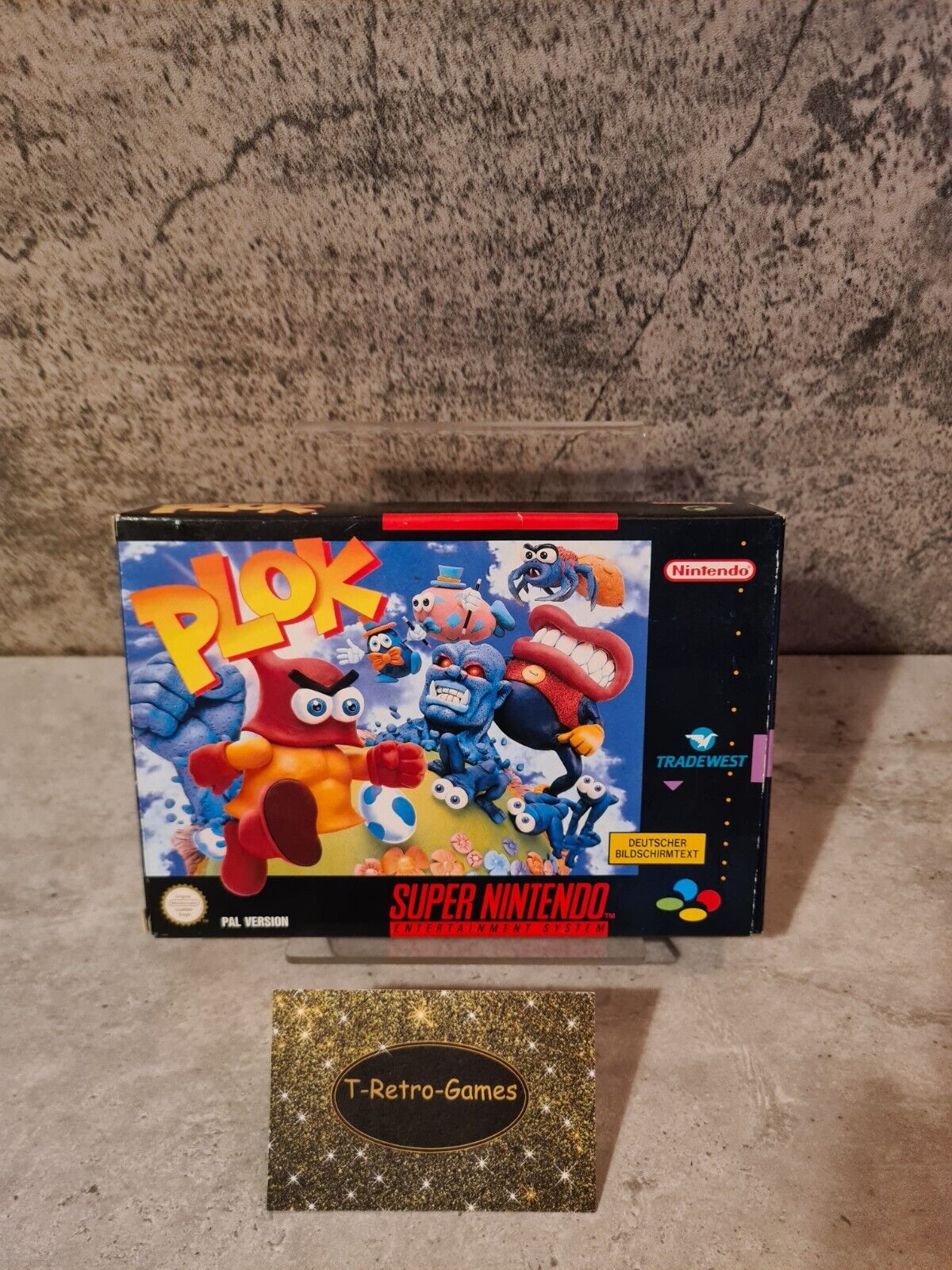 SNES Super Nintendo Plok mit OVP und Anleitung NOE/SFRG - T-Retro-Games
