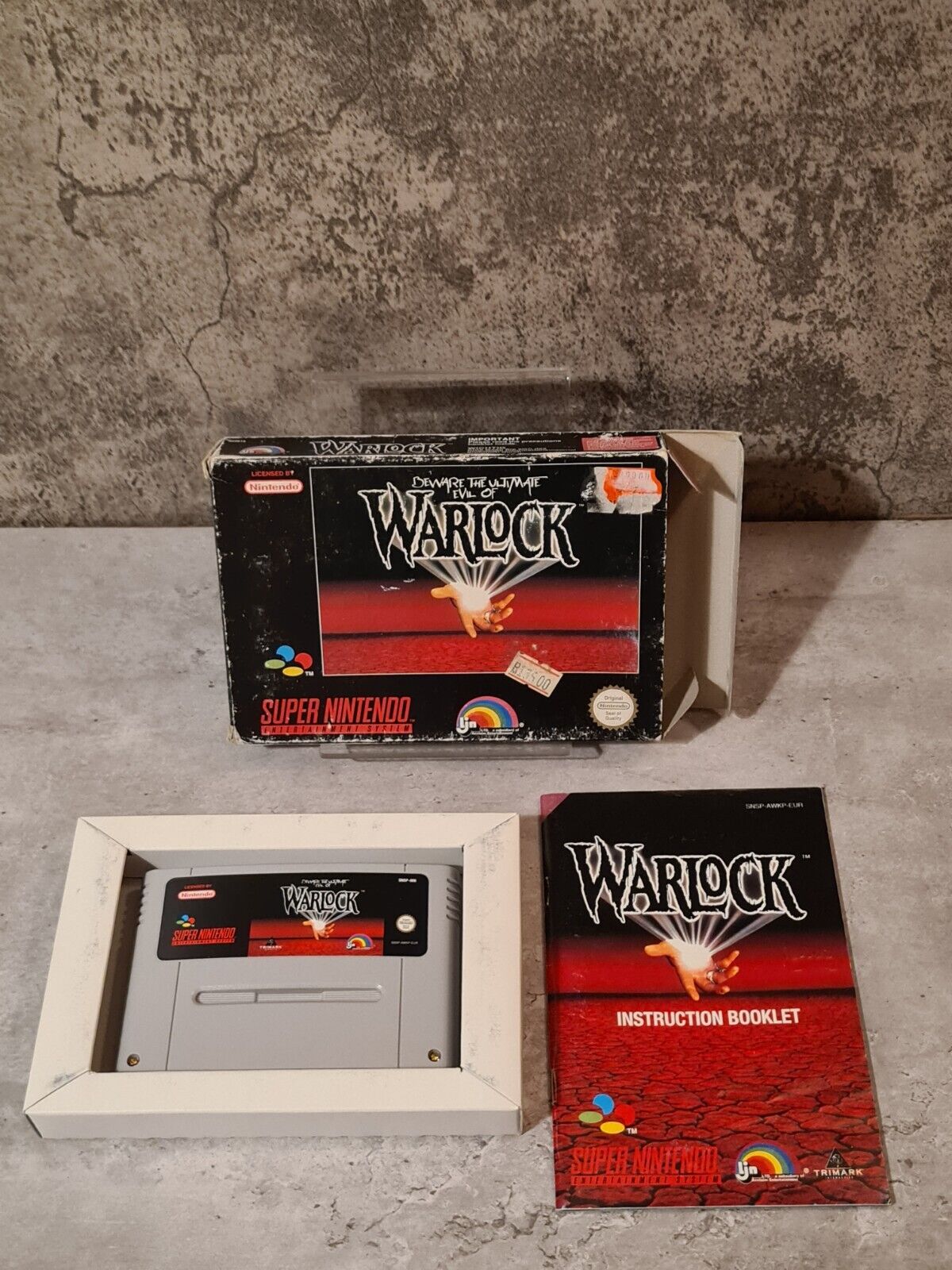 SNES Super Nintendo Beware The Ultimate Evil of Warlock + OVP und Anleitung EUR - T-Retro-Games