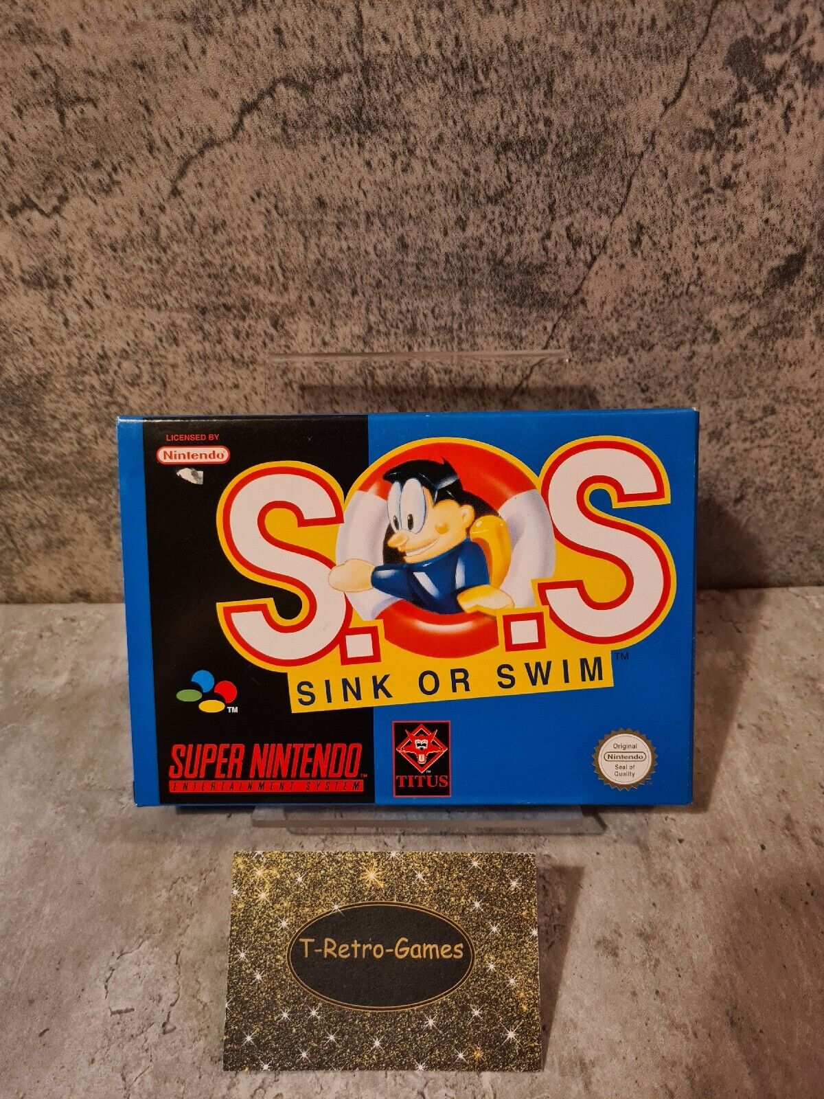 SNES Super Nintendo S.O.S. Sink or Swim mit OVP und Anleitung EUR - T-Retro-Games