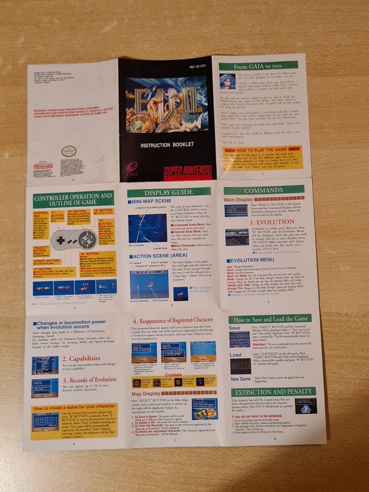 SNES Super Nintendo E.V.O. Search for Eden mit OVP und Anleitung NTSC-USA - T-Retro-Games