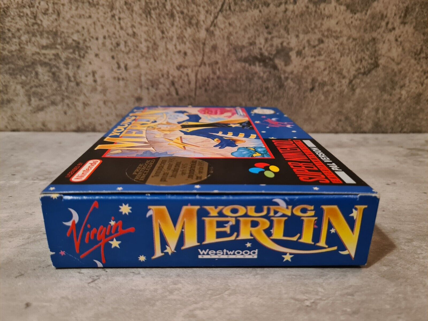 SNES Super Nintendo Young Merlin mit OVP und Anleitung + Players Guide UKV - T-Retro-Games