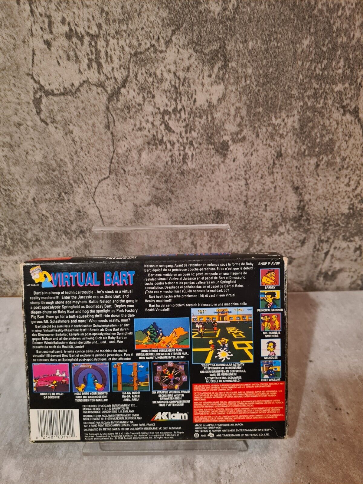 SNES Super Nintendo Virtual Bart mit OVP und Anleitung EUR - T-Retro-Games