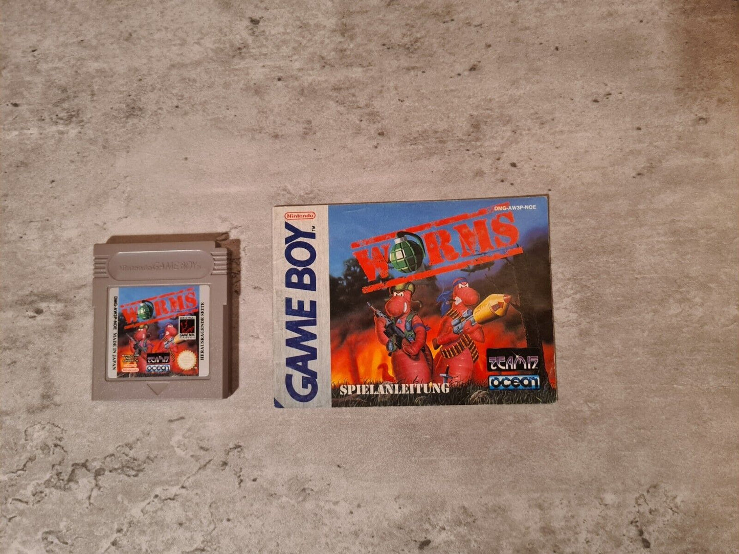 Game Boy Classic Worms mit OVP und Anleitung NOE