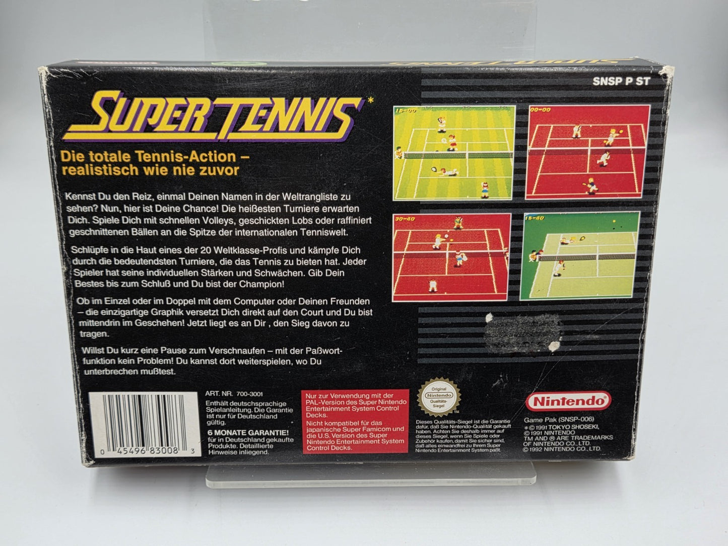 SNES Super Nintendo Super Tennis mit OVP und Anleitung NOE