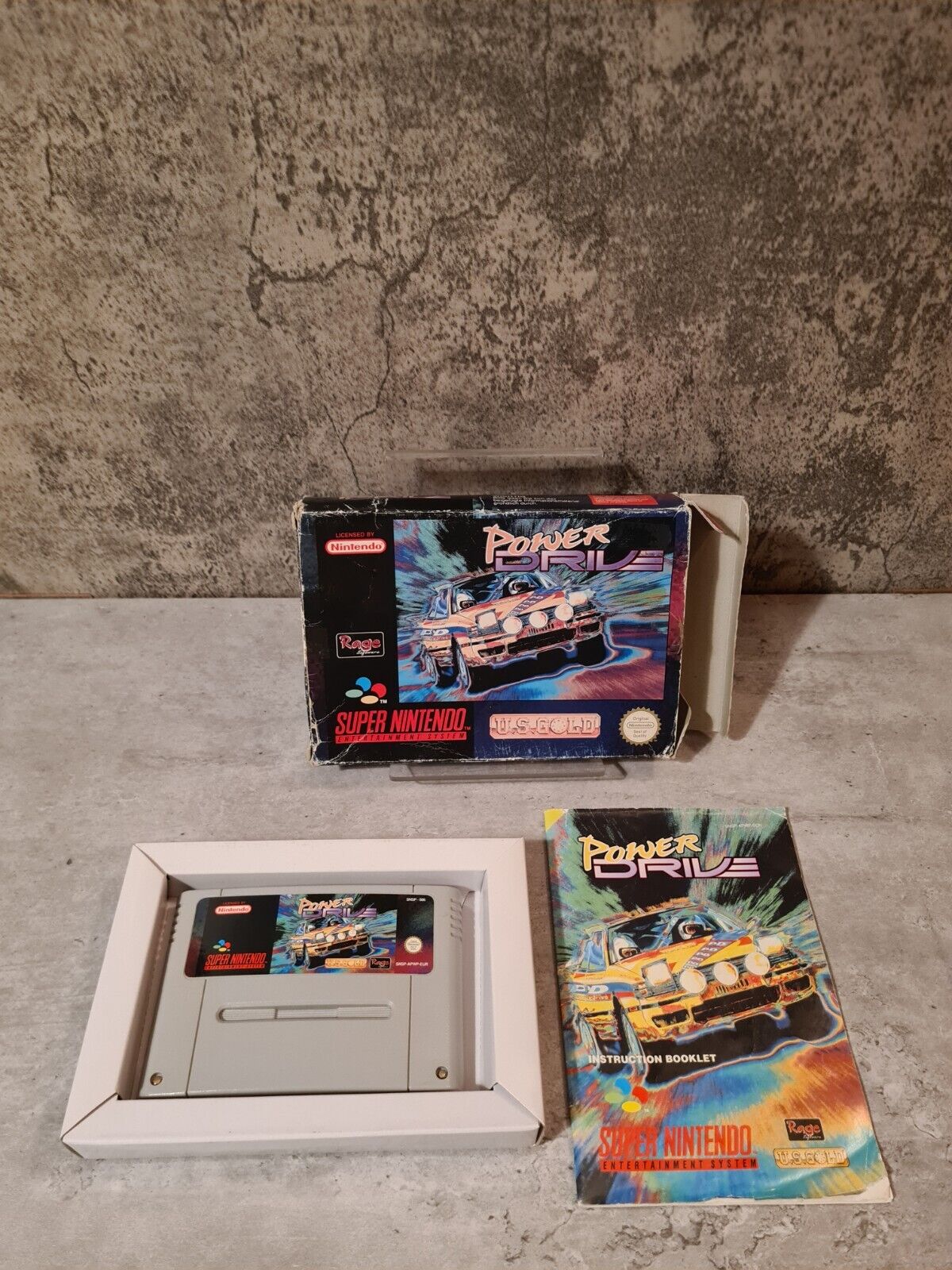 SNES Super Nintendo Power Drive mit OVP und Anleitung EUR - T-Retro-Games