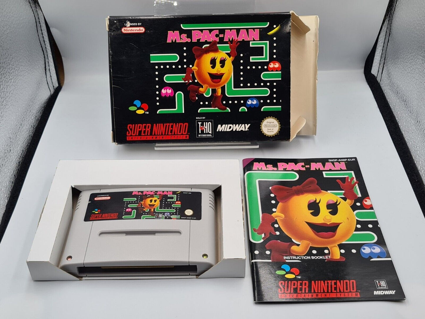 SNES Super Nintendo Ms. Pac-Man mit OVP und Anleitung EUR - T-Retro-Games