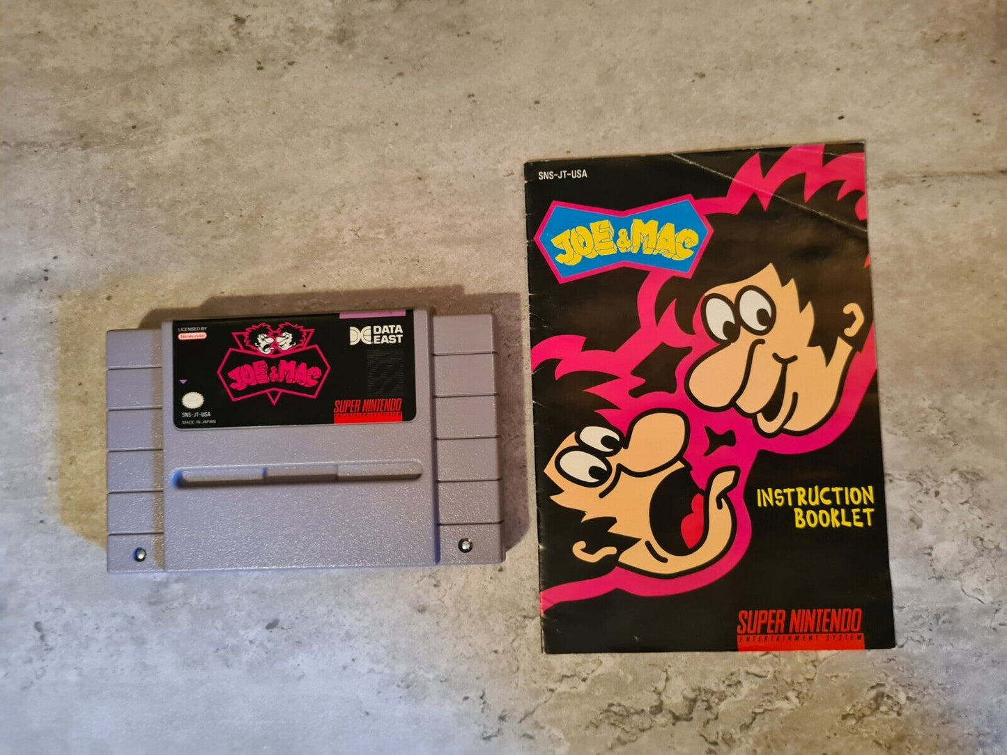 SNES Super Nintendo Joe & Mac mit OVP und Anleitung NTSC USA - T-Retro-Games