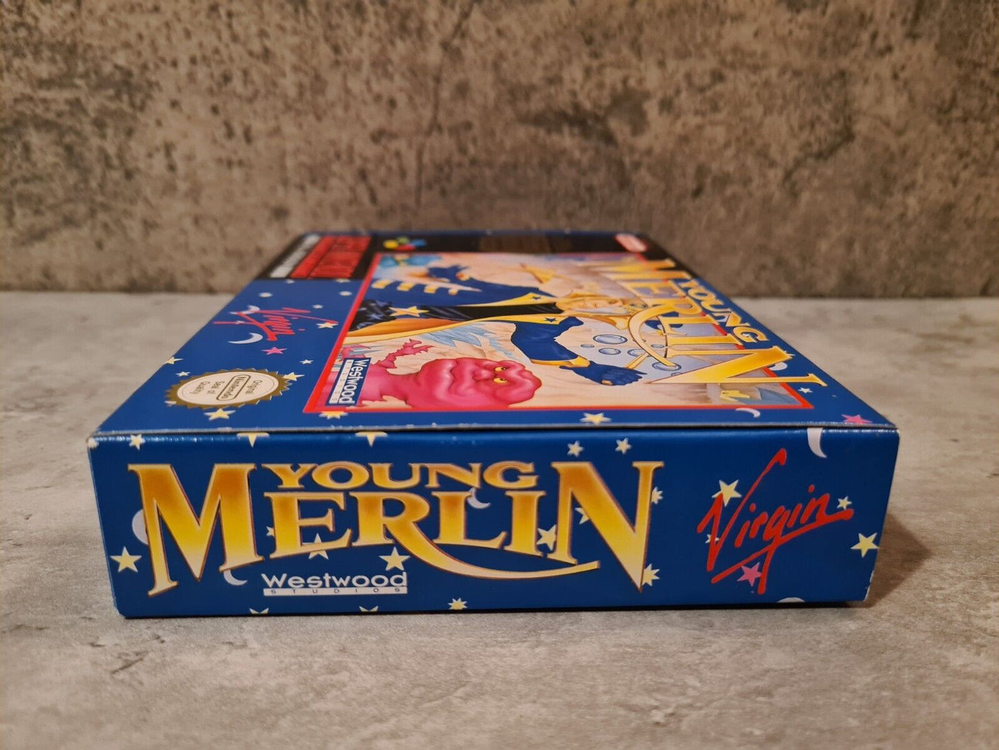 SNES Super Nintendo Young Merlin mit OVP und Anleitung + Players Guide UKV - T-Retro-Games