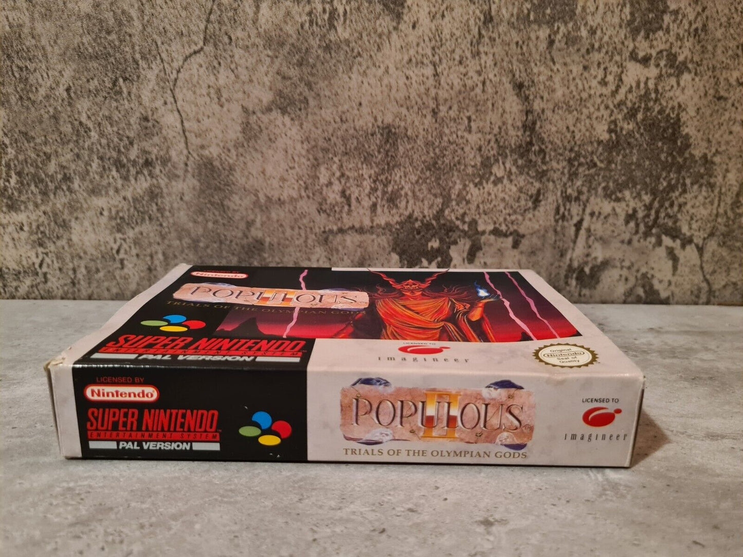 SNES Super Nintendo Populous II Trials of The Olympian Gods + OVP Anleitung UKV - T-Retro-Games
