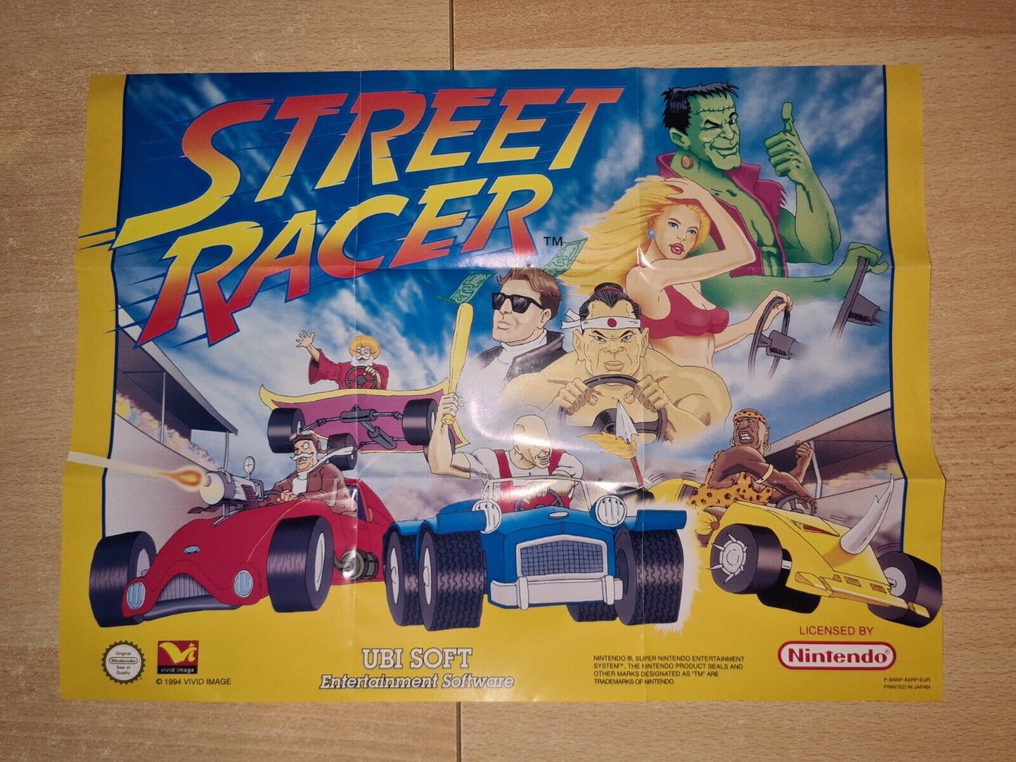 SNES Super Nintendo Street Racer mit OVP und Anleitung + Poster EUR - T-Retro-Games