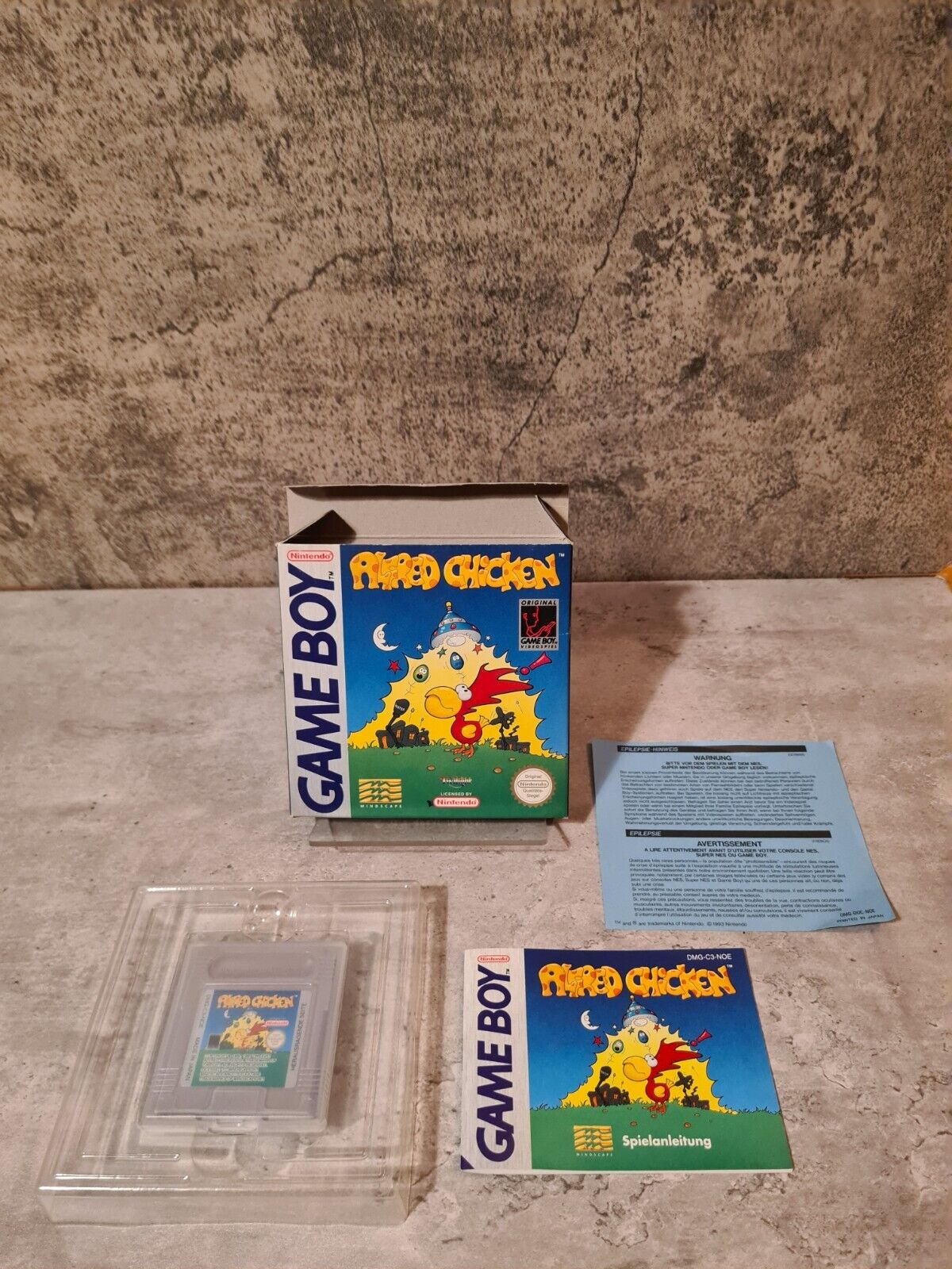 Nintendo Game Boy Classic Alfred Chicken mit OVP und Anleitung NOE - T-Retro-Games