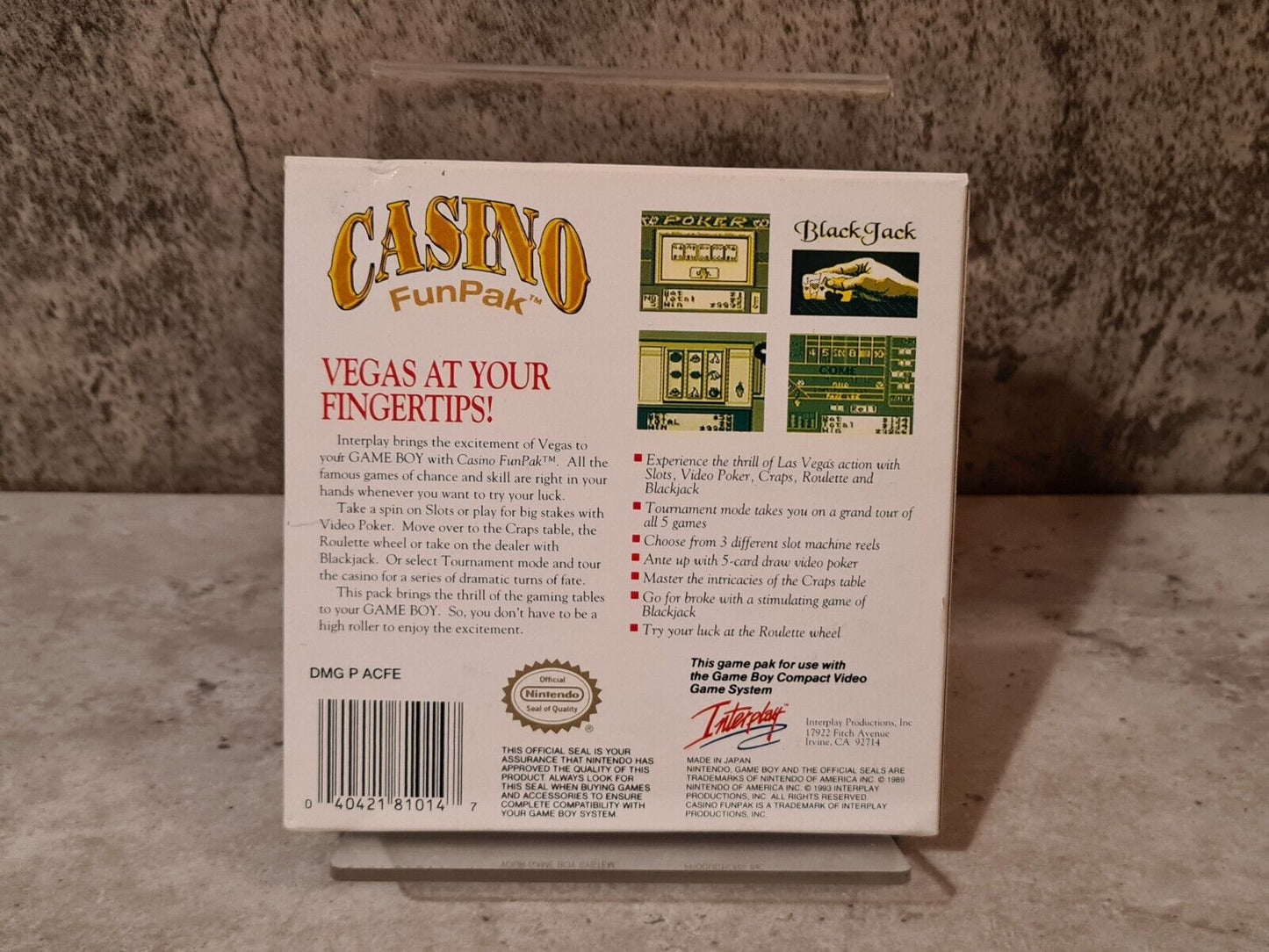 Nintendo Game Boy Classic Casino Fun Pak mit OVP und Anleitung USA - T-Retro-Games