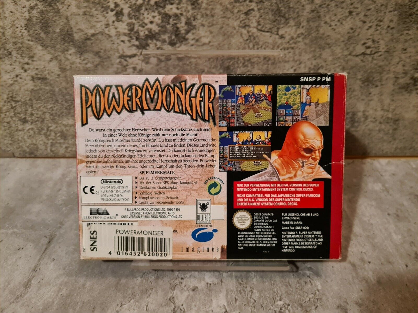 SNES Super Nintendo Power Monger mit OVP und Anleitung NOE - T-Retro-Games