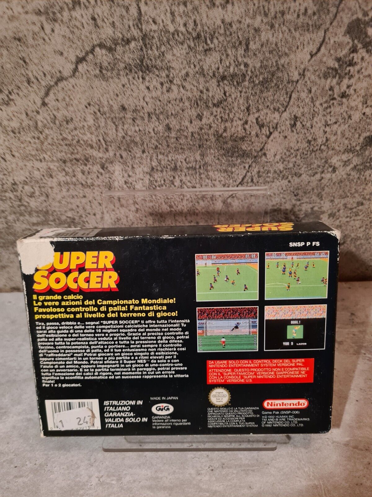 SNES Super Nintendo Super Soccer mit OVP und Anleitung ITA - T-Retro-Games