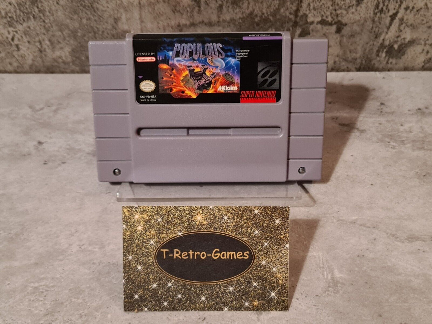 SNES Super Nintendo Populous NTSC USA Modul - T-Retro-Games