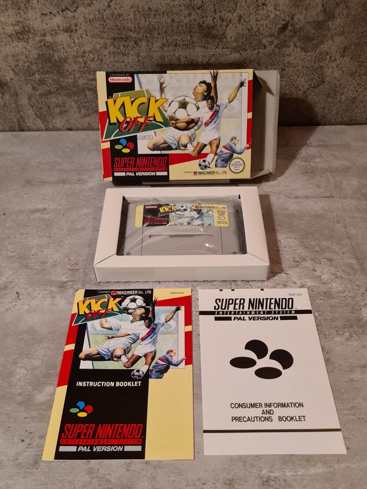SNES Super Nintendo Kick Off mit OVP und Anleitung UKV - T-Retro-Games