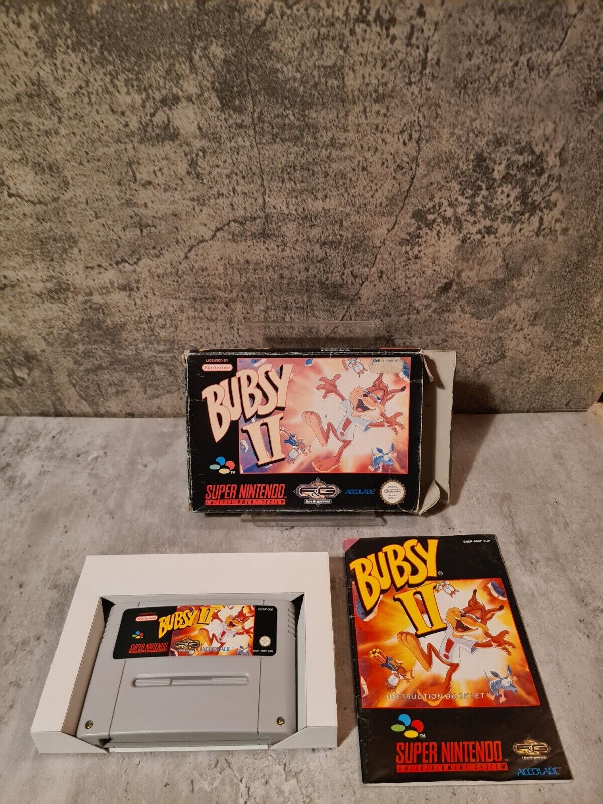 SNES Super Nintendo Bubsy II mit OVP und Anleitung EUR - T-Retro-Games