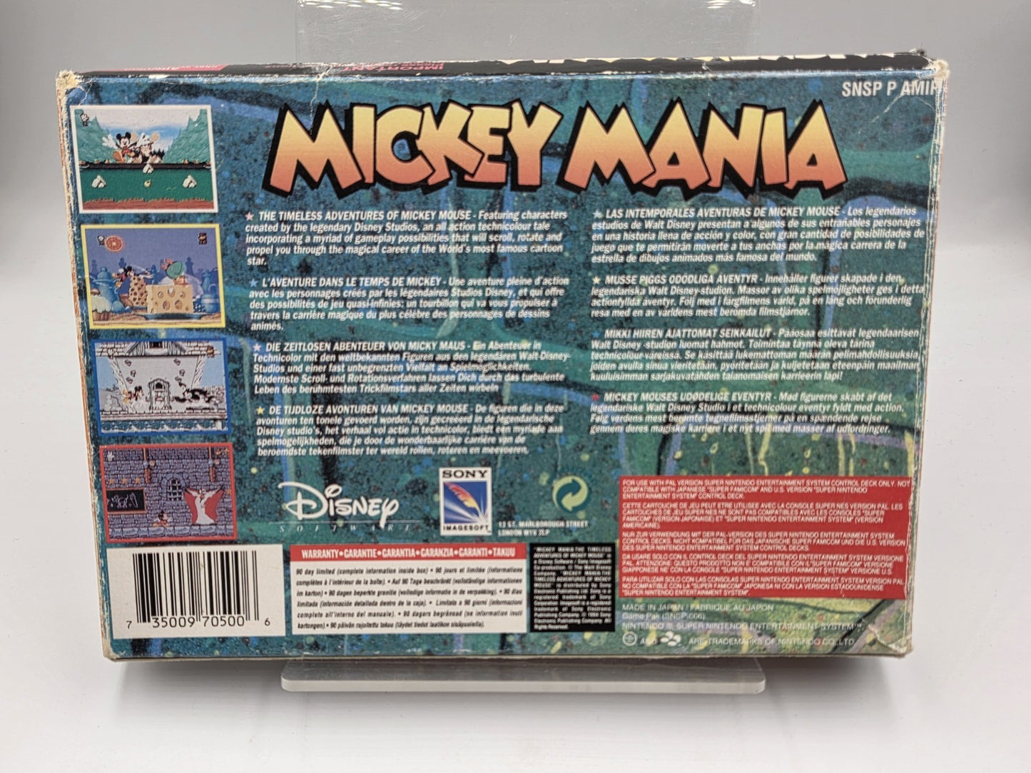 SNES Super Nintendo Mickey Mania mit OVP und Anleitung EUR