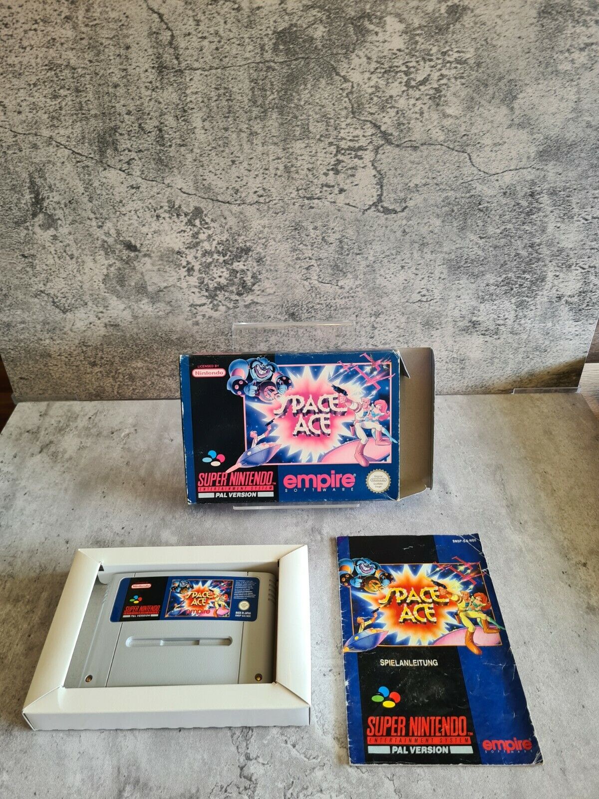SNES Super Nintendo Space Ace mit OVP und Anleitung NOE - T-Retro-Games