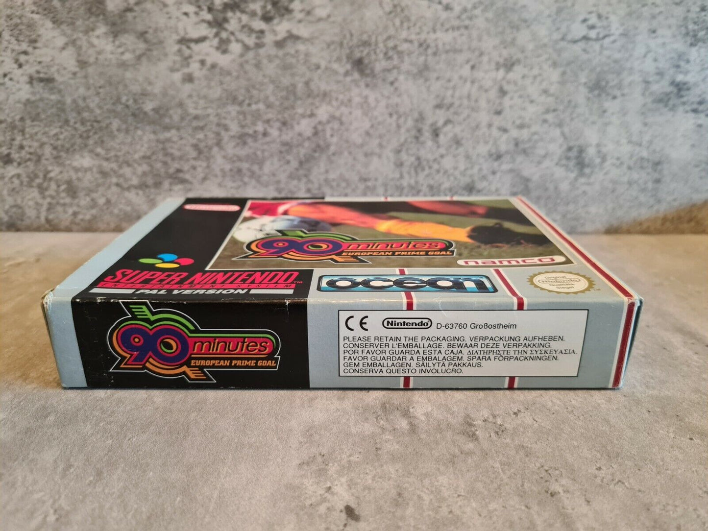 SNES Super Nintendo 90 Minutes European Prime Goal mit OVP und Anleitung NOE - T-Retro-Games